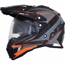 Šalmas enduro AFX FX-41DS ADVENTURE FROST GRAY/ORANGE